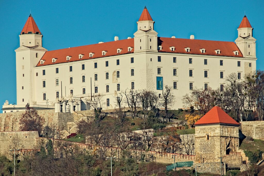 Bratislava Castle perched on a hill above the Danube — just 1 hour from Vienna by train-perfect for a weekend trip