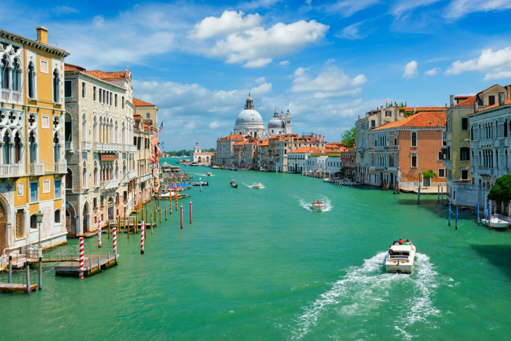 Venice Grand Canal with Santa Maria della Salute basilica — a 5-hour train ride from Vienna