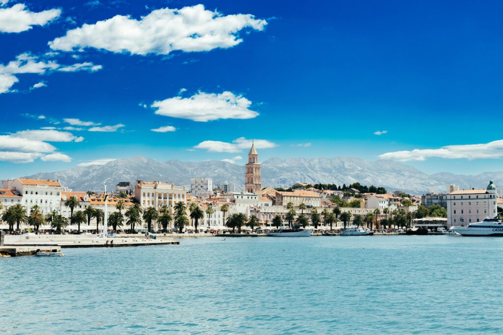 Split, Croatia waterfront and Diocletian's Palace — a top destination to teach English in Croatia