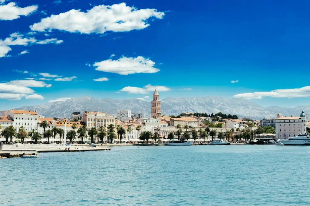 Split, Croatia waterfront and Diocletian's Palace — a top destination to teach English in Croatia